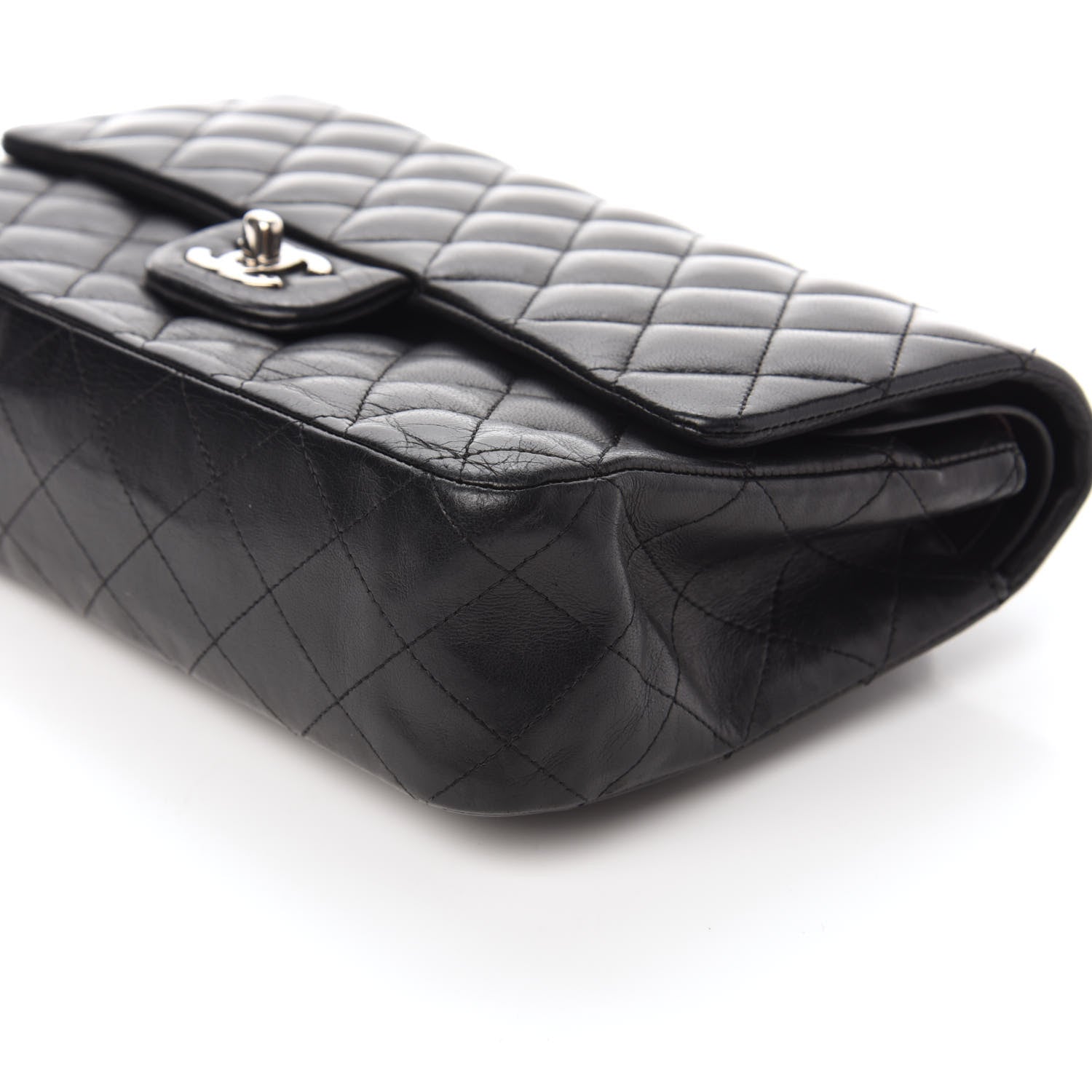 Chanel Lambskin Quilted Medium Double Flap Black 7 of 10