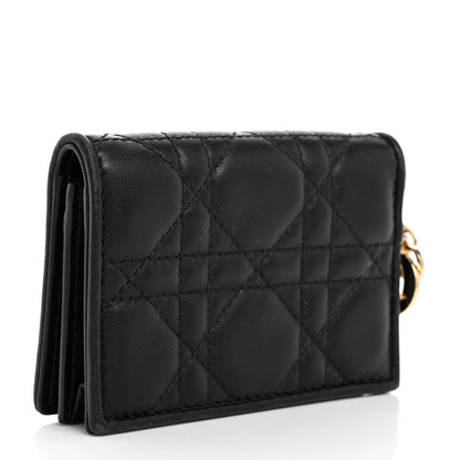 Christian Dior Lambskin Cannage Small Lady Dior Flap Card Holder Black 3 of 8