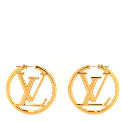 Louis Vuitton Metal Louise Hoop Earrings Gold 1 of 5