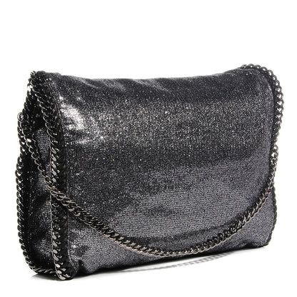 Stella McCartney Metallic Linen Falabella Grey 2 of 10