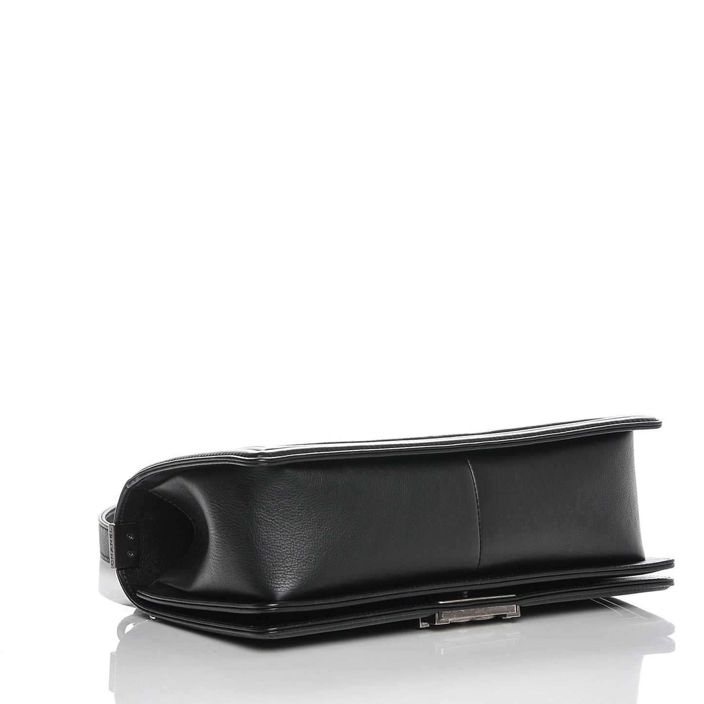 Calfskin Double Stitch Medium Boy Flap Black