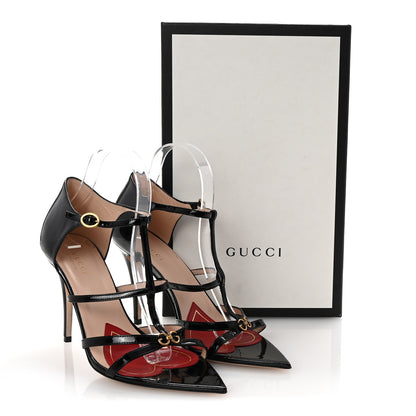 Gucci Vernice Crystal Horsebit Sandals 39 Black 9 of 9
