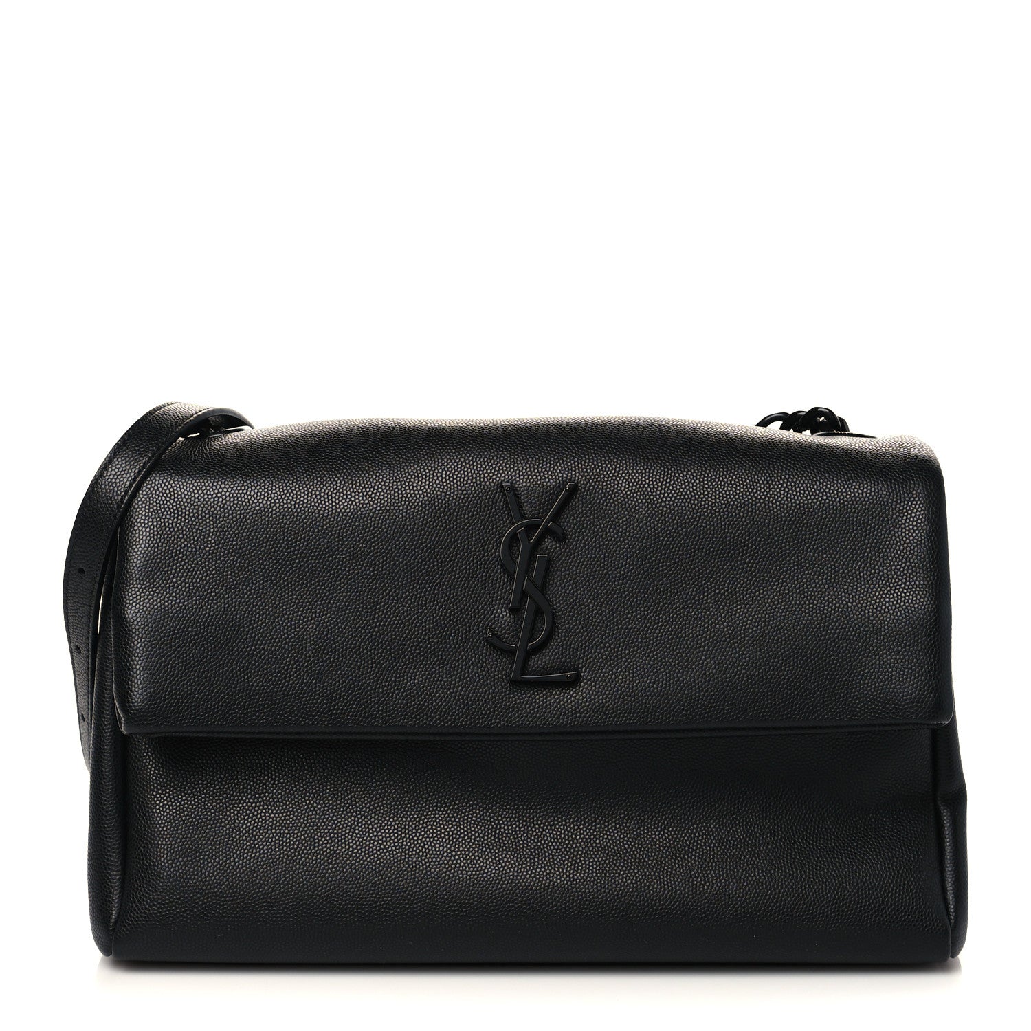 Saint Laurent Grain De Poudre Medium West Hollywood Monogram Fold-Over Black 1 of 6