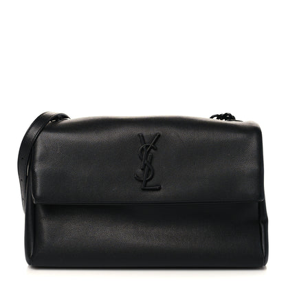 Saint Laurent Grain De Poudre Medium West Hollywood Monogram Fold-Over Black 1 of 6