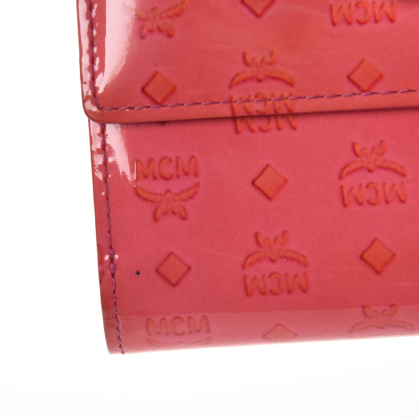 Patent Continental Flap Wallet Pink