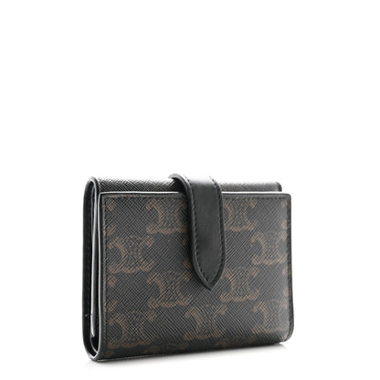 Celine Canvas Triomphe Medium Strap Wallet Black 3 of 8
