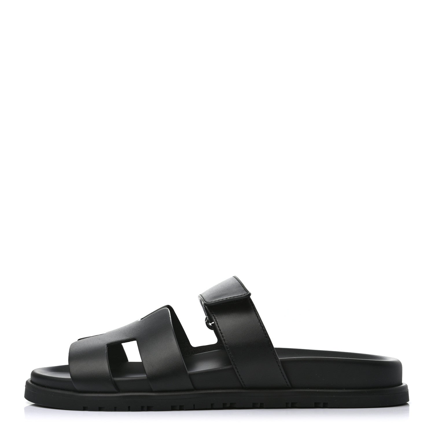 Hermes Calfskin Womens Chypre Sandals 40 Black 1 of 8