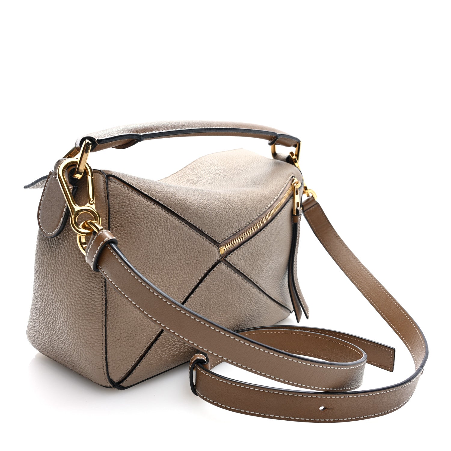 Loewe Grained Calfskin Small Puzzle Bag Sand Mink 2 of 8