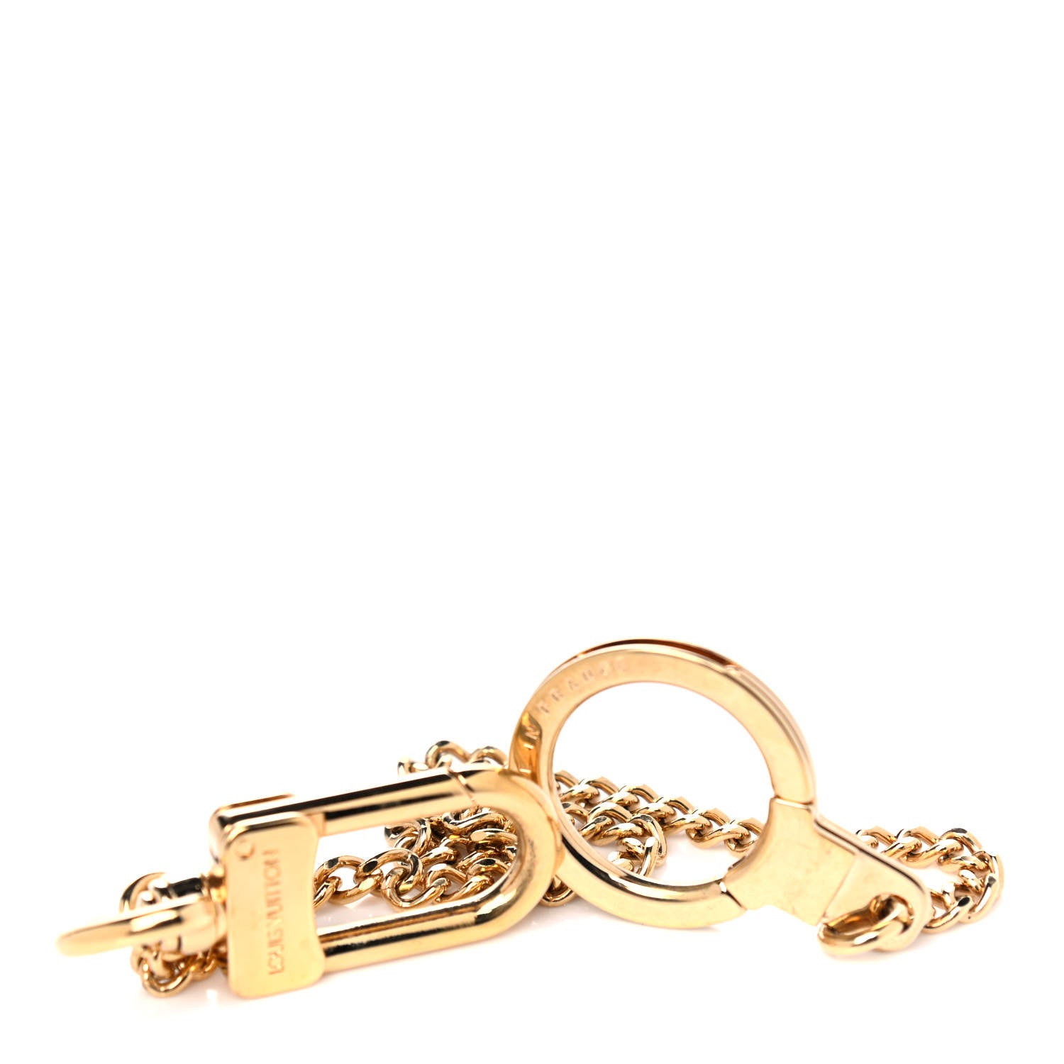 Louis Vuitton Metal Pochette Extender Key Ring Chain Gold 3 of 3