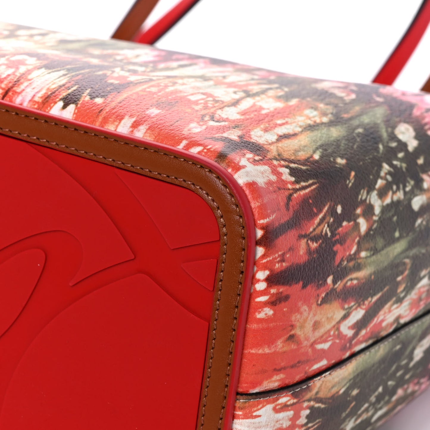 Calfskin Empire Bazin Spikes East West Cabata Tote Multi
