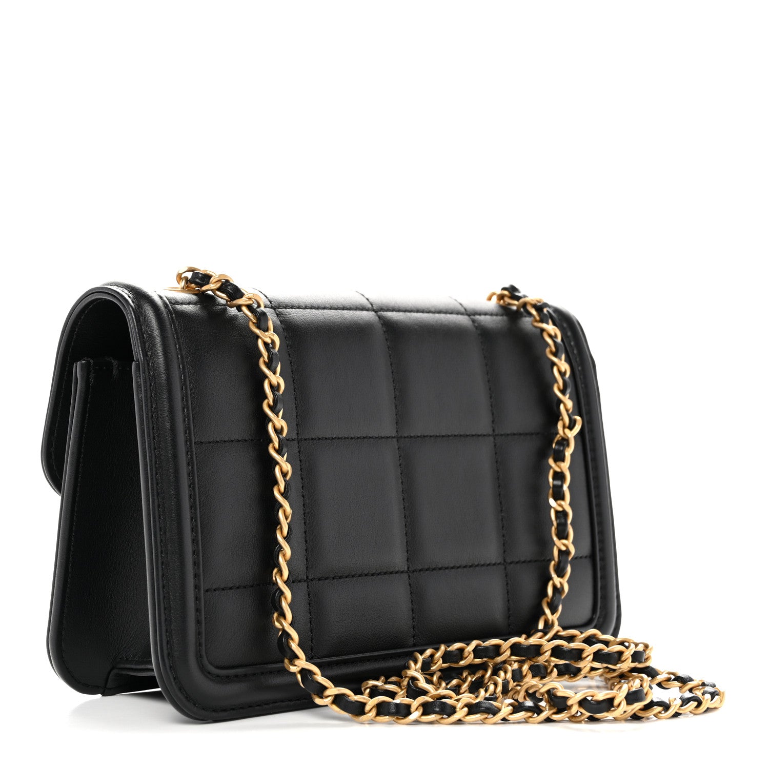 Chanel Lambskin Calfskin Mini Chocolate Bar Flap Bag Black 3 of 11