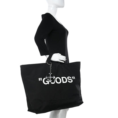 Off-White Canvas Goods Quote Tote Black White 2 of 9
