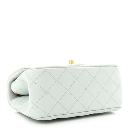 Chanel Lambskin Quilted Mini Sweet Camellia Flap Light Blue 4 of 10