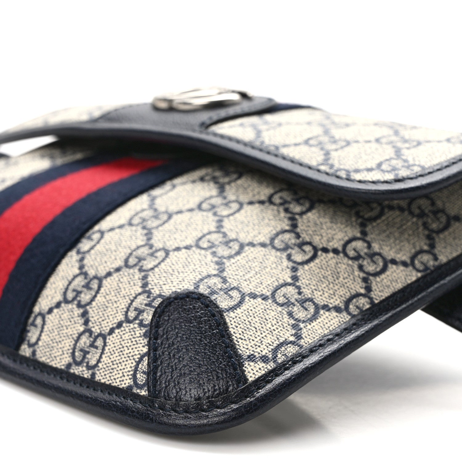 Gucci GG Supreme Monogram Web Small Ophidia Belt Bag 90 36 Beige Navy 10 of 10