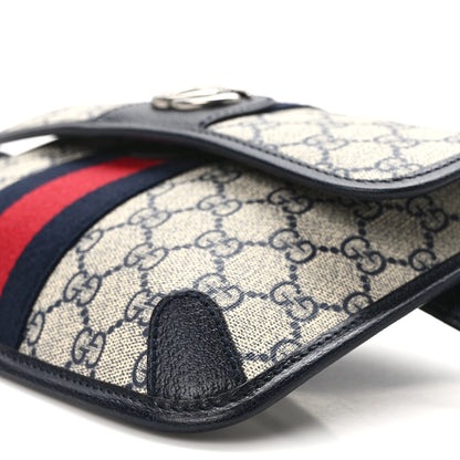 Gucci GG Supreme Monogram Web Small Ophidia Belt Bag 90 36 Beige Navy 10 of 10