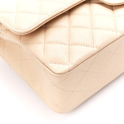 Chanel Caviar Quilted Medium Double Flap Beige 10 of 12
