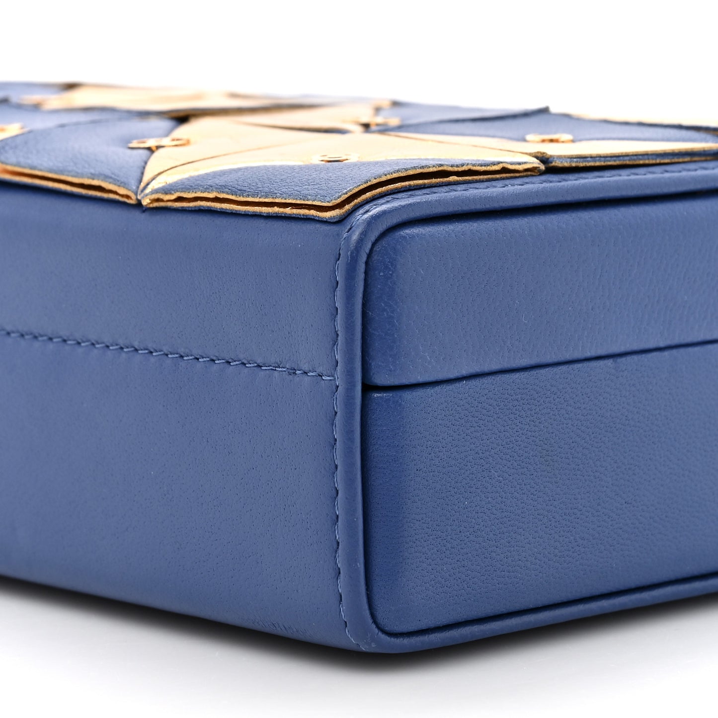 Lambskin Métiers d’Art Kiss Lock Clutch Blue Gold