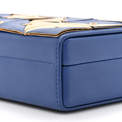 Chanel Lambskin Métiers d’Art Kiss Lock Clutch Blue Gold 9 of 10