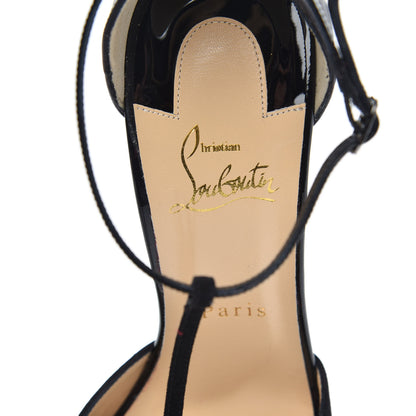 Christian Louboutin Suede Patent Shiny Nappa Aribak 100 Pumps 40 Version Black 7 of 9