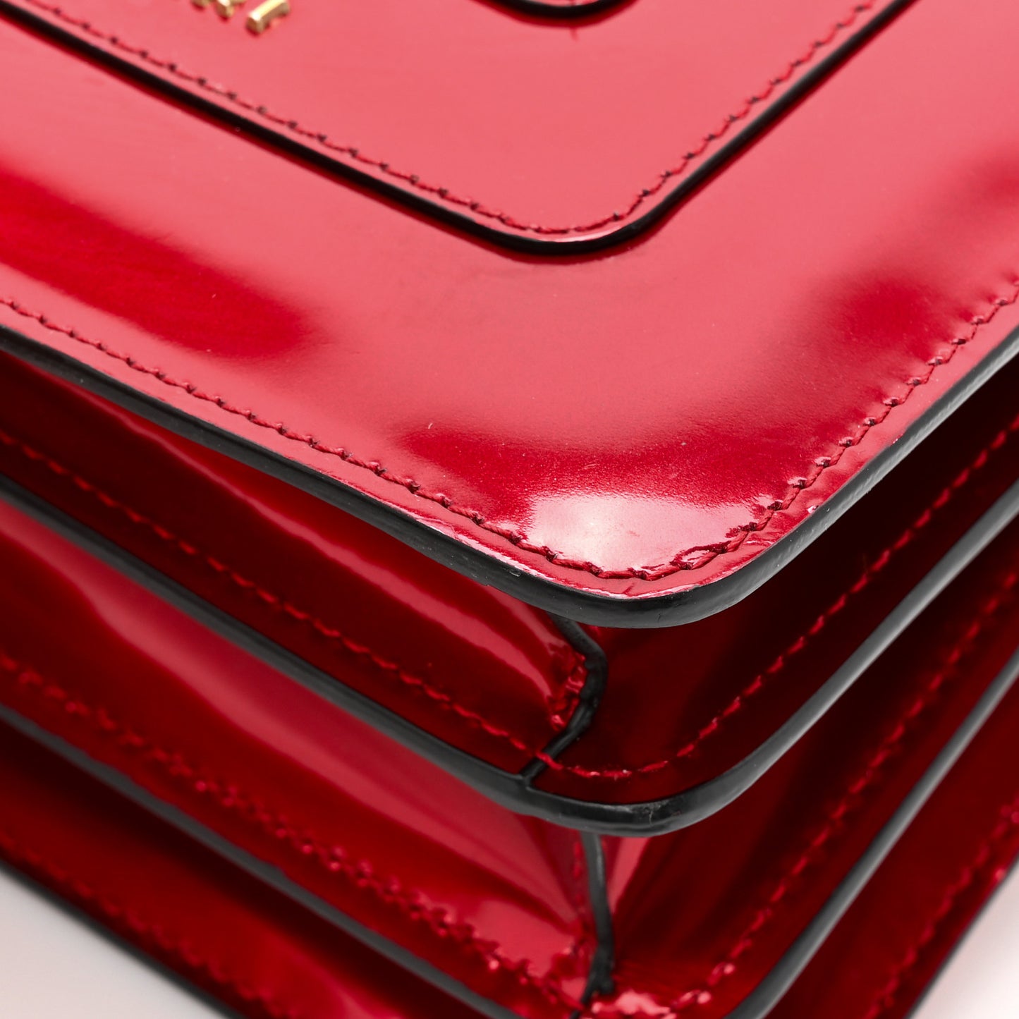 Metallic Calfskin Serpenti Forever Top Handle Red