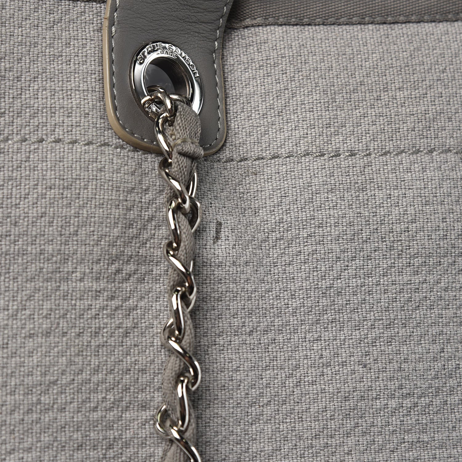 Chanel Canvas Large Deauville Tote Grey 12 of 13