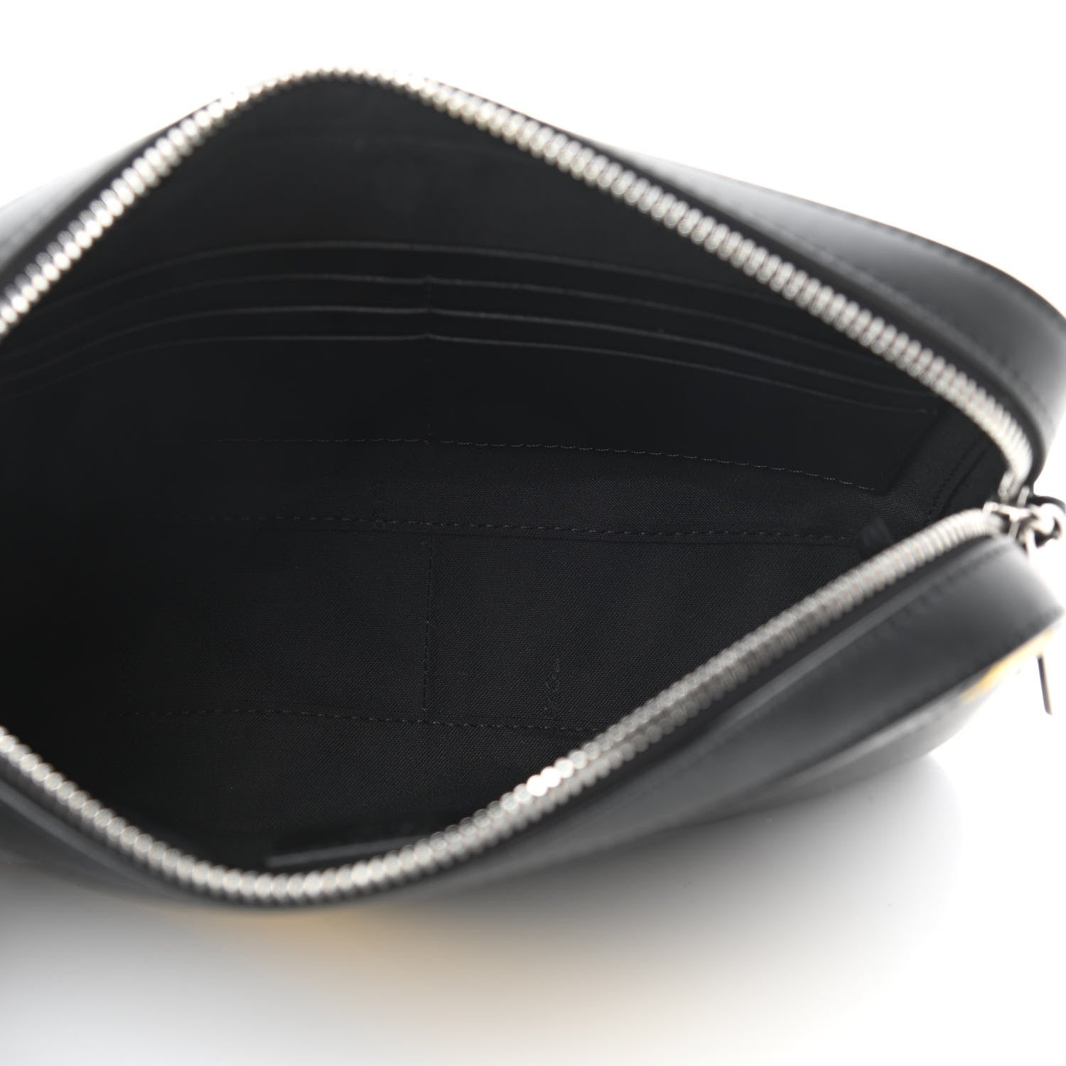 Fendi Glazed Fabric Vitello Liberty FF 1974 Diagonal Medium Camera Case Black Sunflower 5 of 10