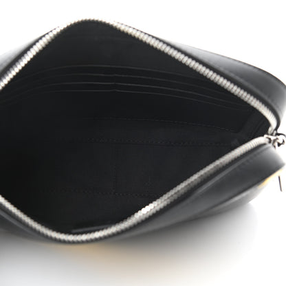 Fendi Glazed Fabric Vitello Liberty FF 1974 Diagonal Medium Camera Case Black Sunflower 5 of 10