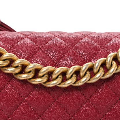 Chanel Caviar Quilted Medium Boy Flap Dark Red 8 of 10