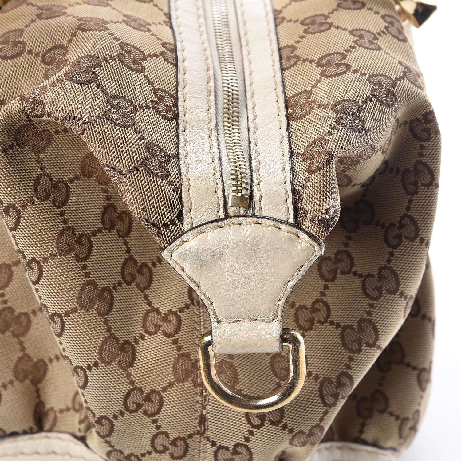 Gucci Monogram Horsebit Nail Medium Boston White 14 of 19