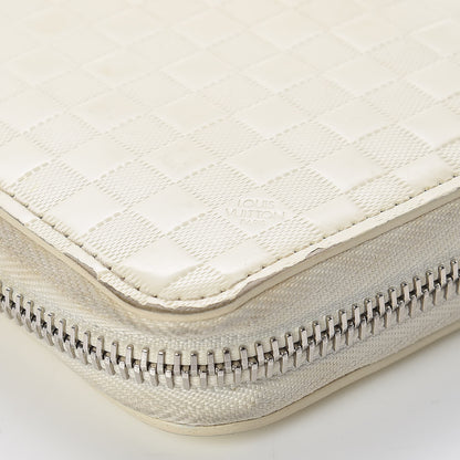 Louis Vuitton Shiny Calfskin Damier Facette Zippy Wallet Creme 14 of 20