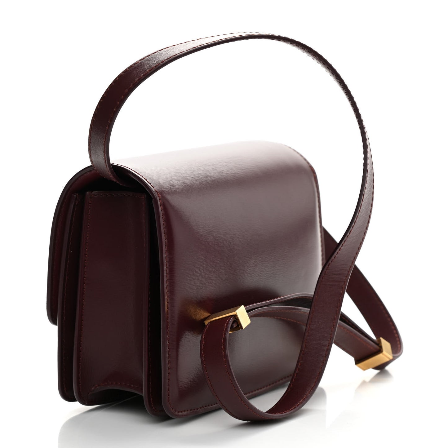 Box Calfskin Small Classic Box Flap Bag Burgundy