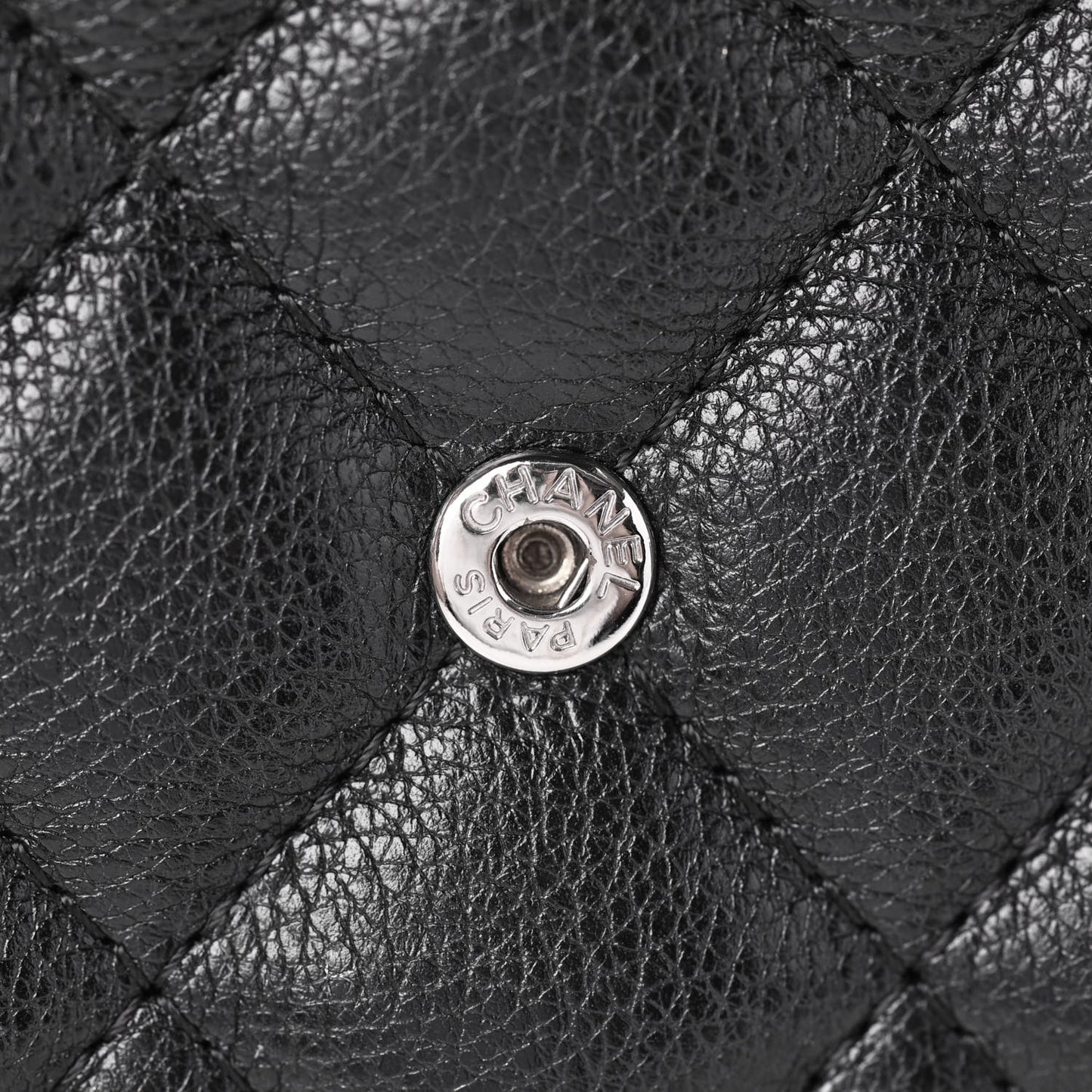 Calfskin Quilted Boy Wallet On Chain WOC Black