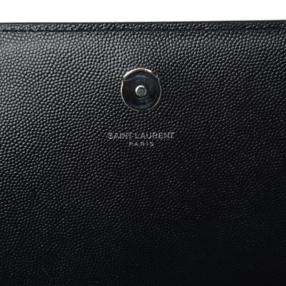 Saint Laurent Grain De Poudre Large Classic Monogram Kate Satchel Black 6 of 11