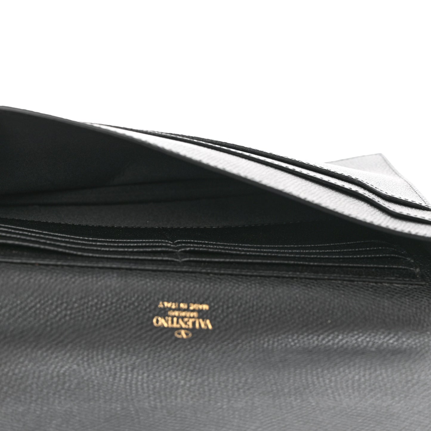 Grainy Calfskin Vlogo Signature Pouch Black