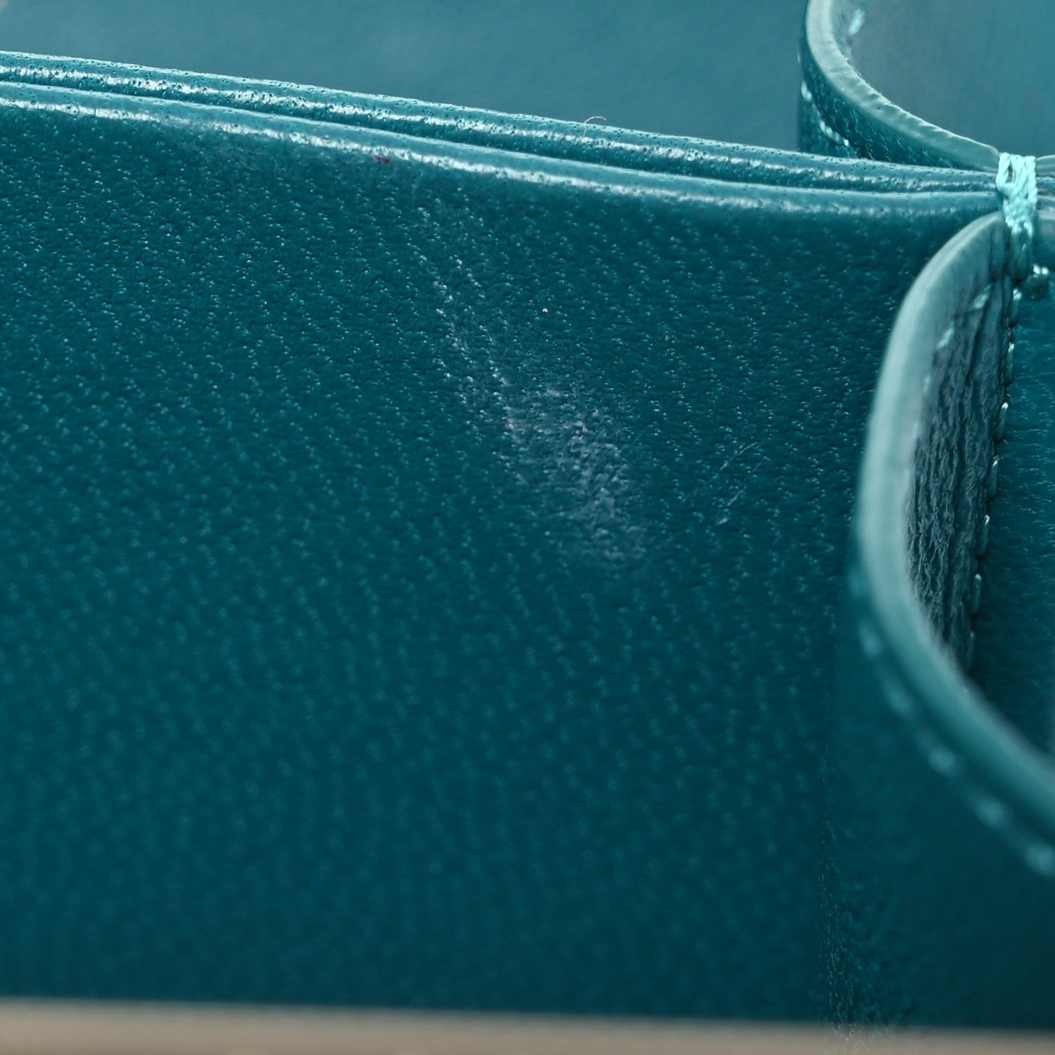 Chanel Lambskin Quilted Pearl CC Vanity Case Turquoise 14 of 15