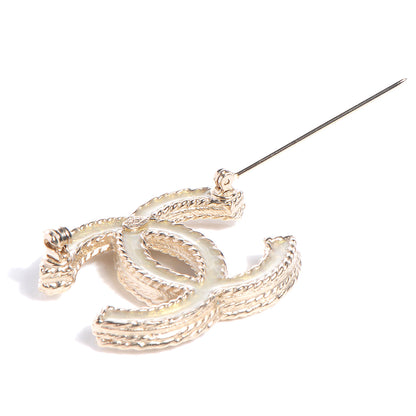 Chanel Crystal Large CC Brooch Gold 5 of 6