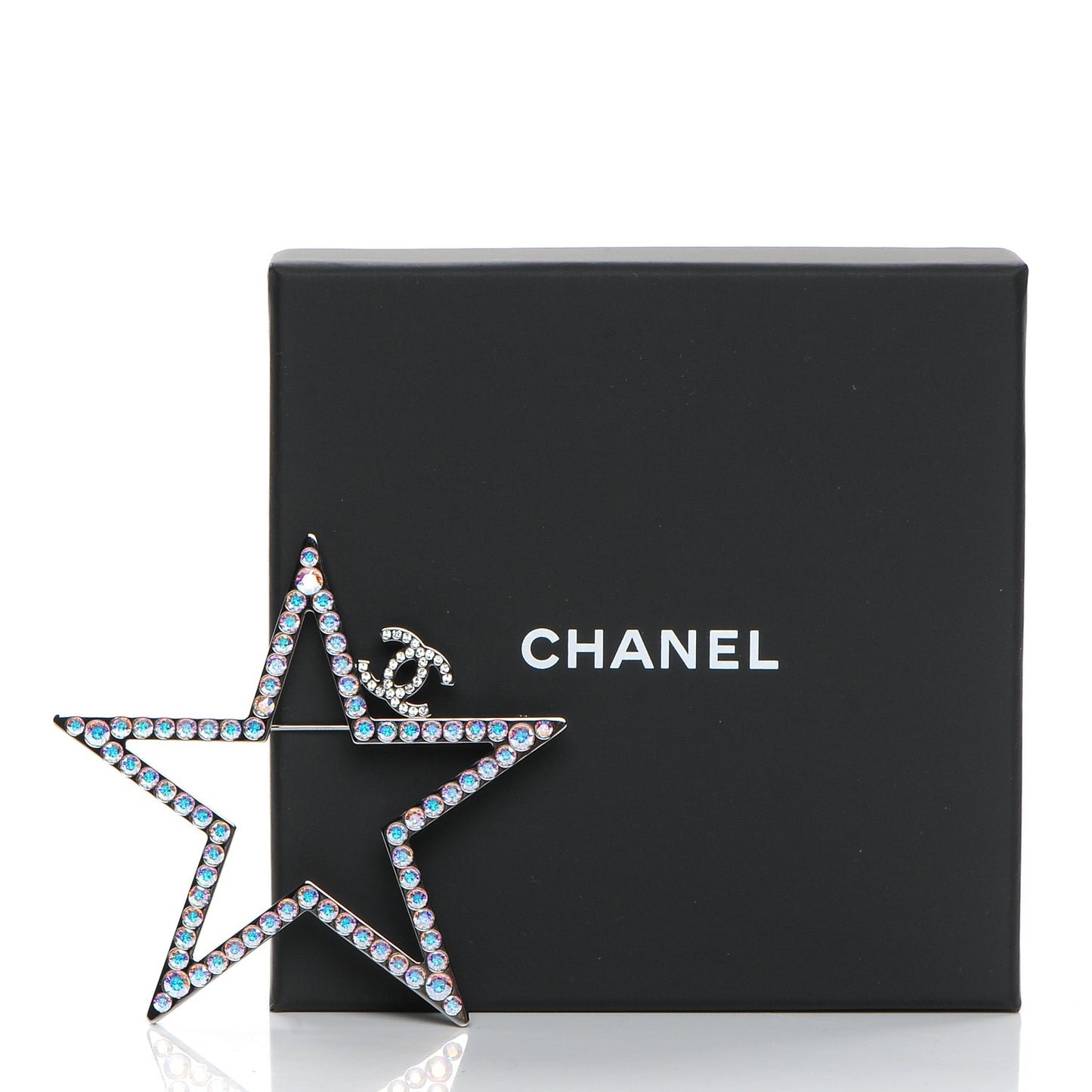 Ruthenium Crystal Star CC Brooch