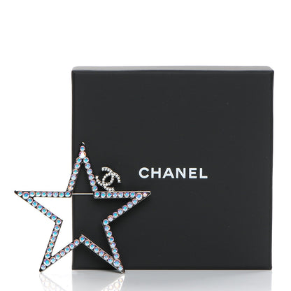 Chanel Ruthenium Crystal Star CC Brooch 5 of 5