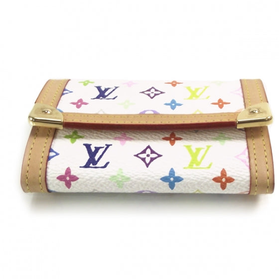 Monogram Multicolor Porte-Monnaie Plat Coin Purse White