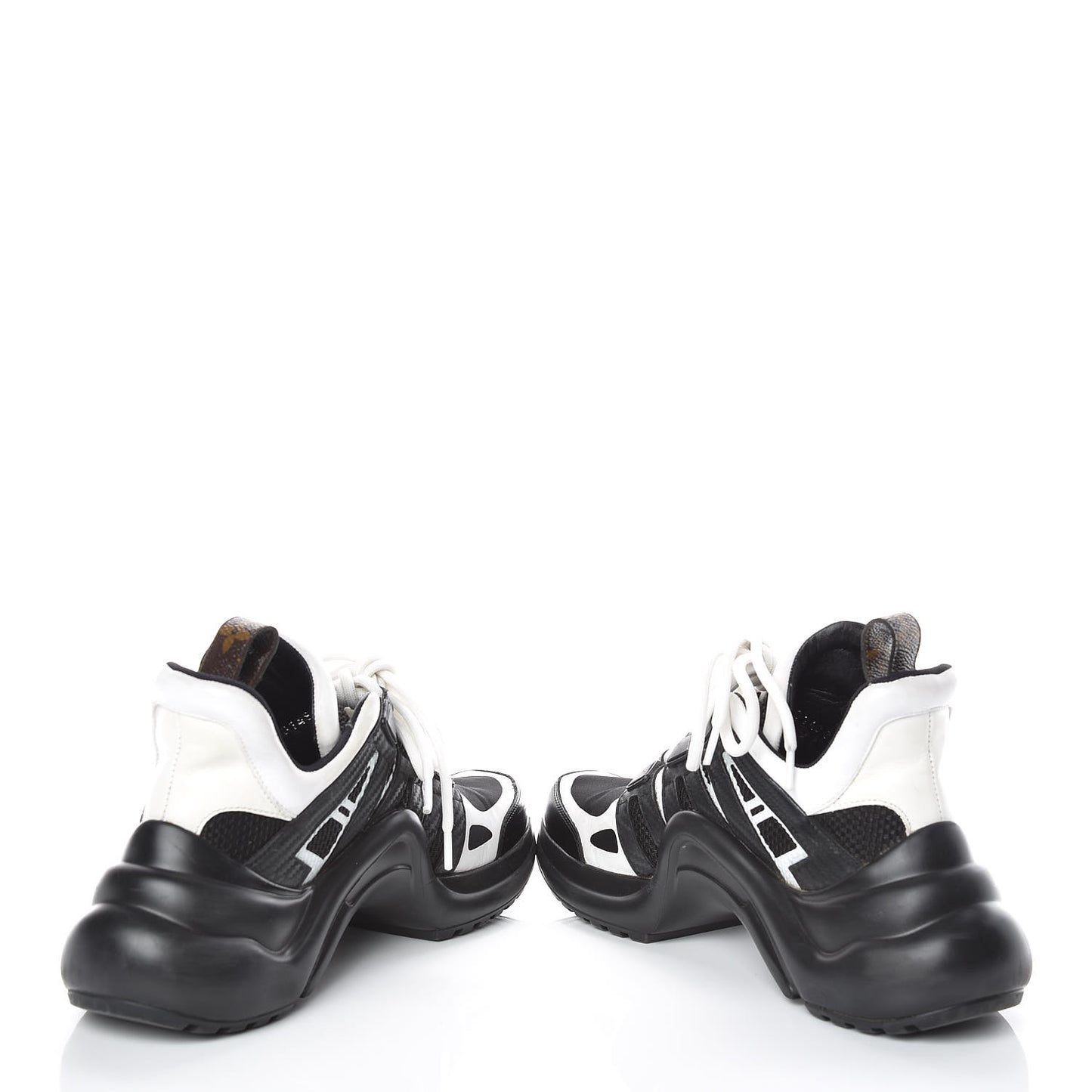 Calfskin Technical Nylon LV Archlight Sneakers 36 Black White