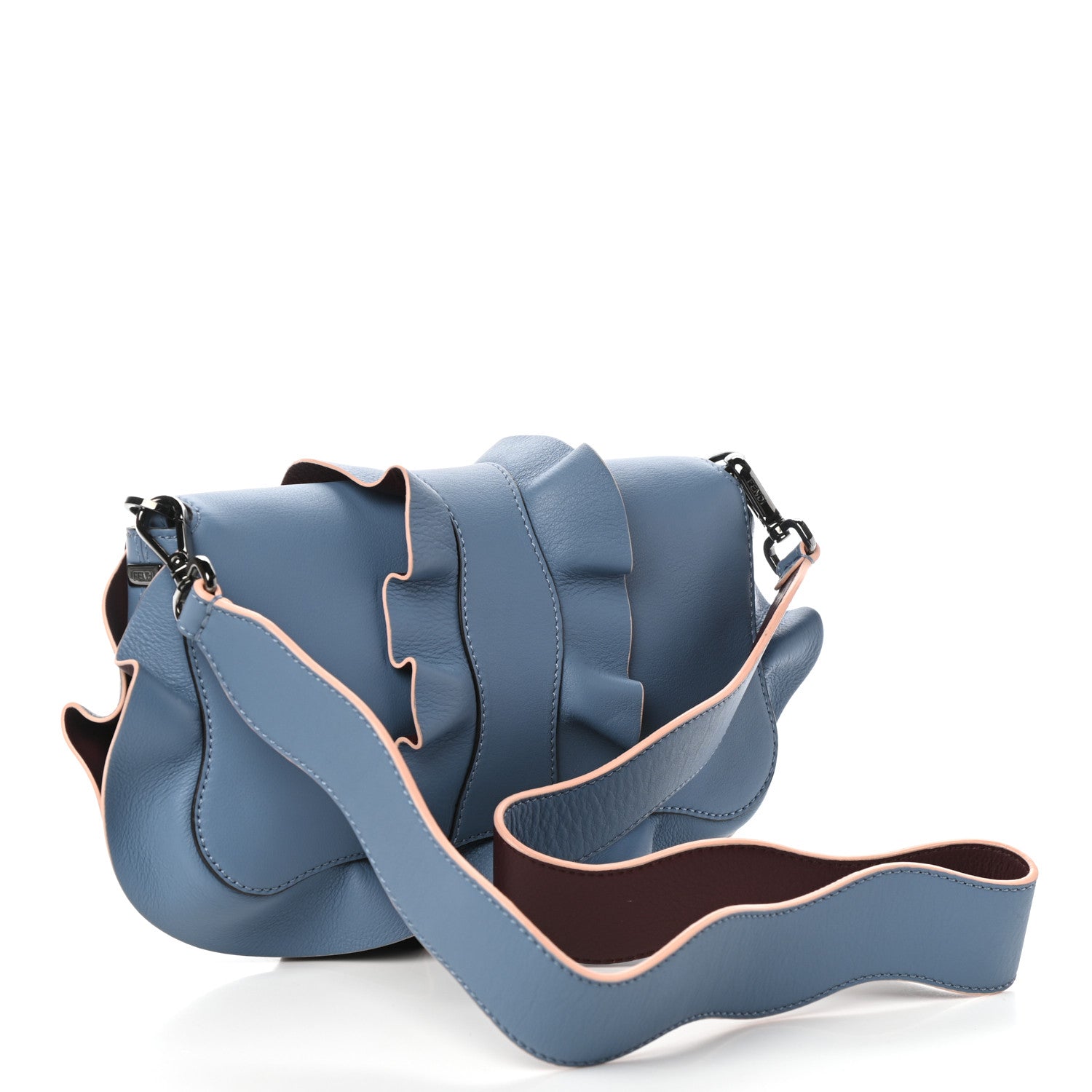 Fendi Calfskin Waves Baguette Blue 3 of 9
