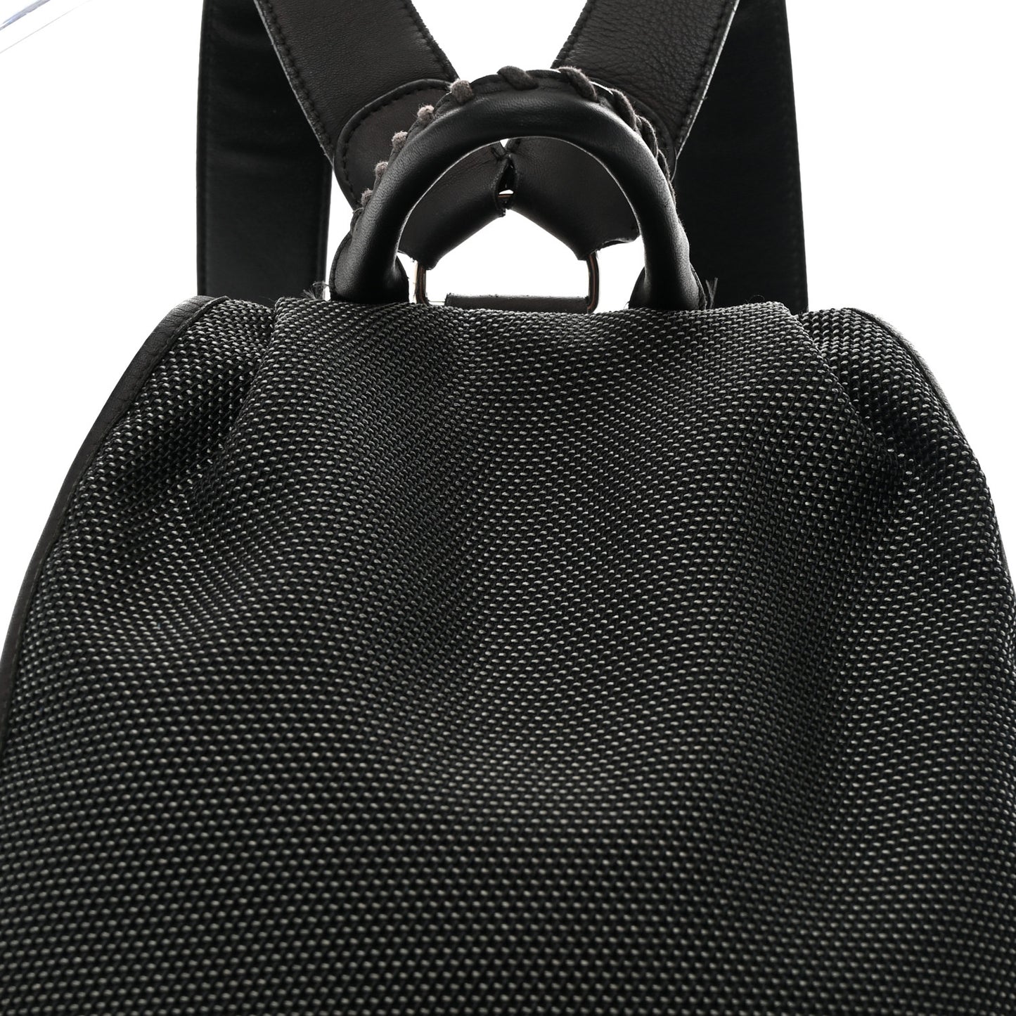 Canvas Calfskin Silver Hardware S Traveler Backpack Black
