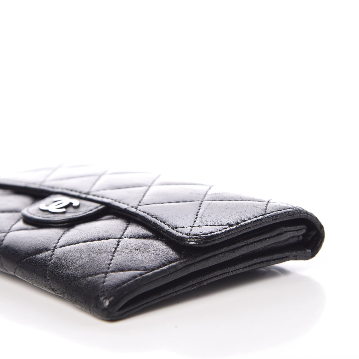 Chanel Lambskin Quilted Small Flap Wallet Black 10 of 11