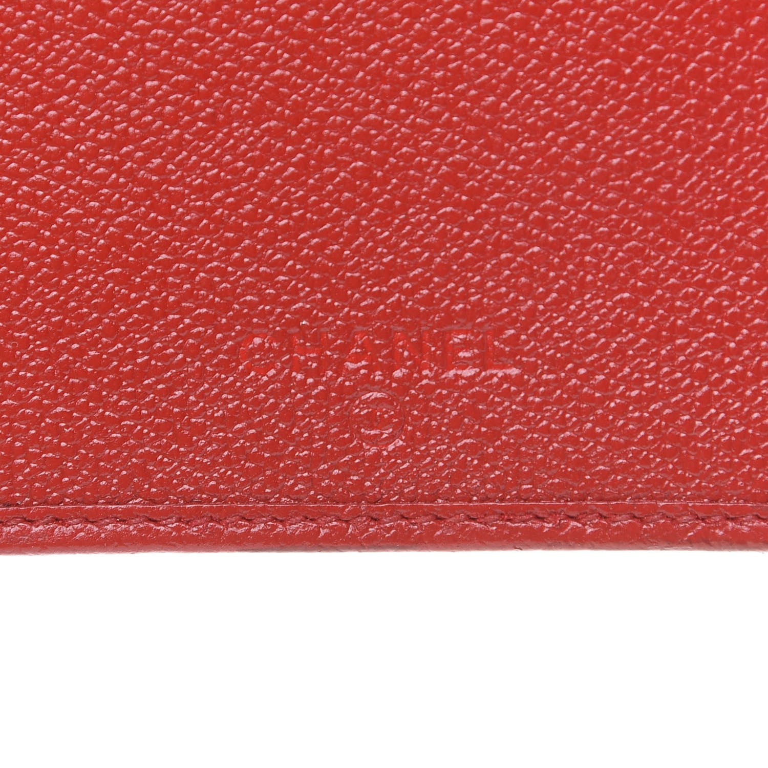 Chanel Grained Calfskin CC Button Long Wallet Red 5 of 13