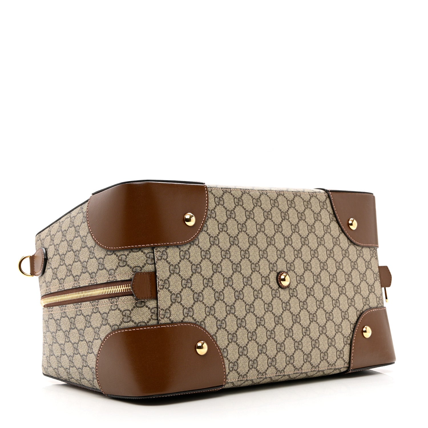 Gucci GG Supreme Monogram Azalea Calfskin Retro Interlocking G Duffle Bag Beige Ebony Brown Sugar 3 of 8