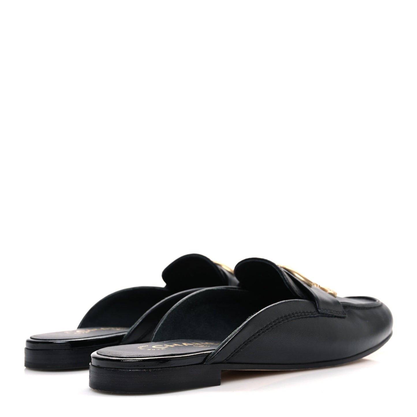 Lambskin CC Mules 38 Black