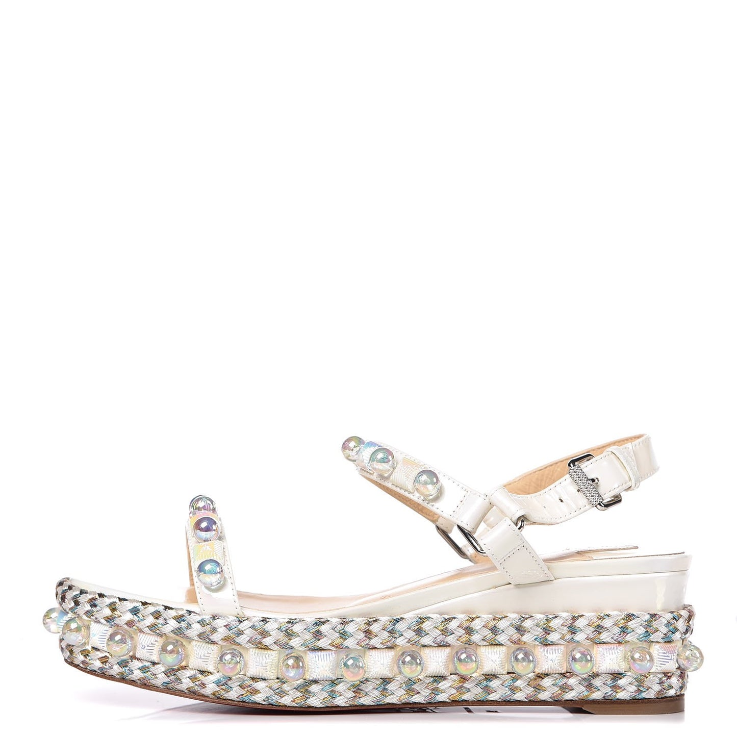 Patent Embellished Cataconico 60 Platform Sandals 36 White