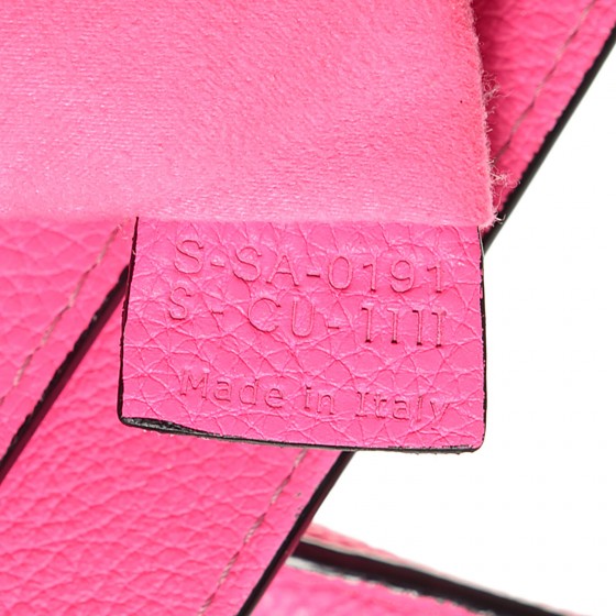 Drummed Calfskin Mini Luggage Fluo Pink