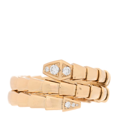 Bulgari 18K Yellow Gold Diamond Serpenti Viper Wrap Ring XL 1 of 5