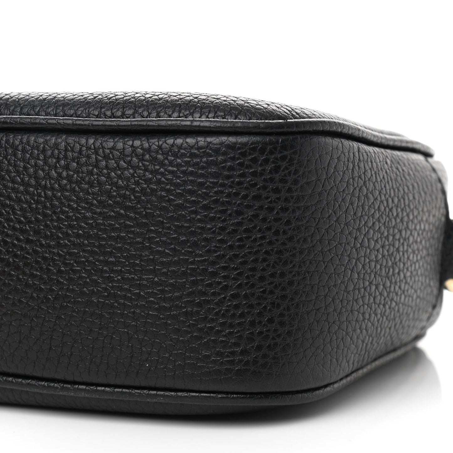Pebbled Calfskin Small Soho Disco Bag Black